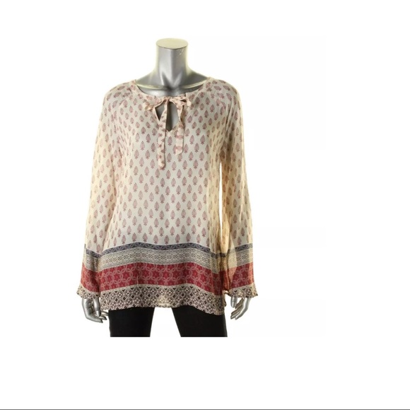 Sanctuary Printed Boho Peasant Top NWT Small - Picture 2 of 8